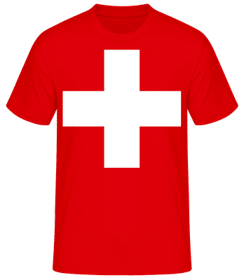Swiss Cross - Men's B&C T-Shirt - Red - Front