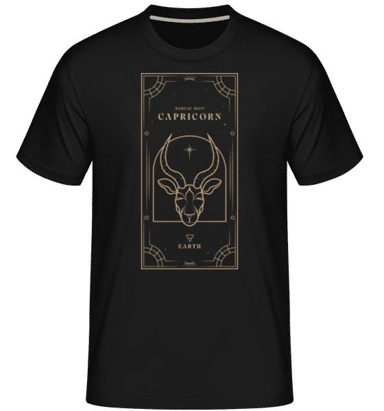 Aperçu: Art Deco Zodiac Sign Capricorn -  T-Shirt Shirtinator homme - Noir - Devant