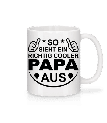 Richtig Cooler Papa - Tasse - Weiß - Vorne