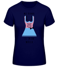 Dirndl Is In Da Wäsch - Frauen Basic T-Shirt - Marine - Vorne