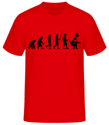 Evolution Of Office Workers - Men's Basic T-Shirt - Red - Front