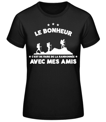 Bonheur De La Randonnée Avec Mes Amis - T-shirt femme B&C - Noir - Devant