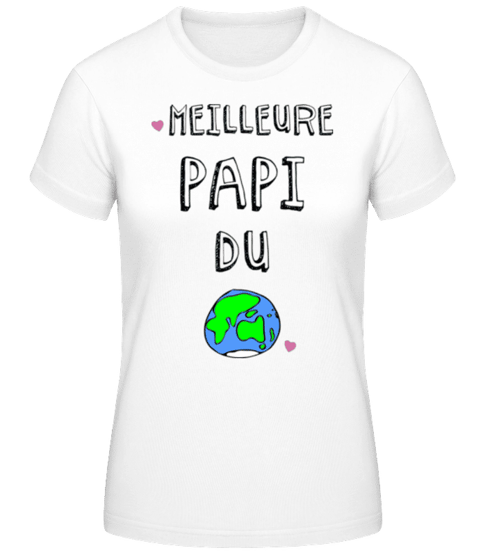 Aperçu: Meilleure Papi Du Monde - T-shirt femme B&C - Blanc - Devant