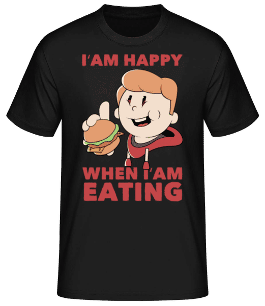 Aperçu: Happy When Eating - T-shirt standard Homme - Noir - Devant