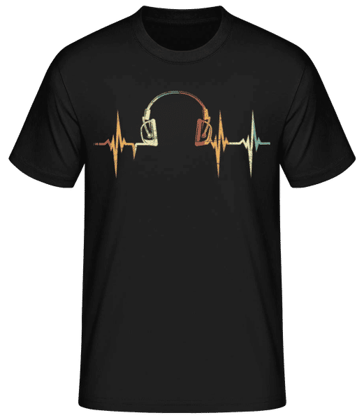 Aperçu: Casque Battement De Coeur - T-shirt standard Homme - Noir - Devant