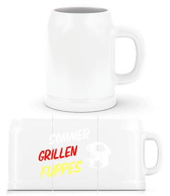Sommer Grillen Fuppes - Bierkrug - Weiß - Vorne