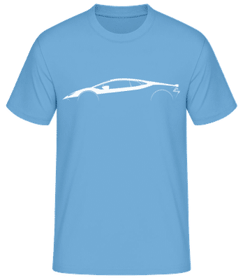 'Lamborghini Huracan Evo' Silhouette - T-shirt standard Homme - Bleu clair - Devant