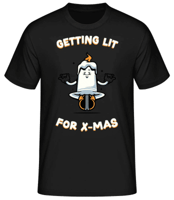 Lit For X-Mas - Men's Basic T-Shirt - Black - Front