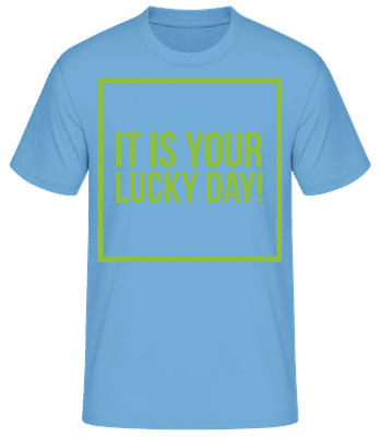 It Is Your Lucky Day Logo Letters - Men's Basic T-Shirt - Light blue - Front