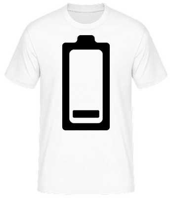 Akku Schwach Symbol - Männer Basic T-Shirt - Weiß - Vorne