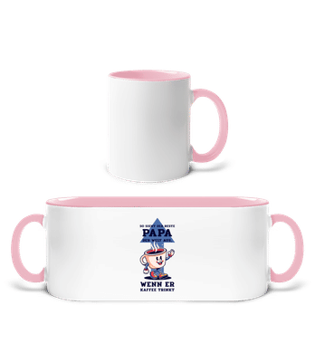 Bester Papa Der Welt Kaffee - Tasse zweifarbig - Weiß / Rosa - Vorne
