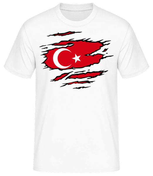 Aperçu: Drapeau Déchiré De Turquie - T-shirt standard Homme - Blanc - Devant