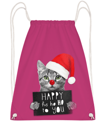 Happy Ho Ho Ho To You - Sac à dos Drawstring - Magenta - Vorn