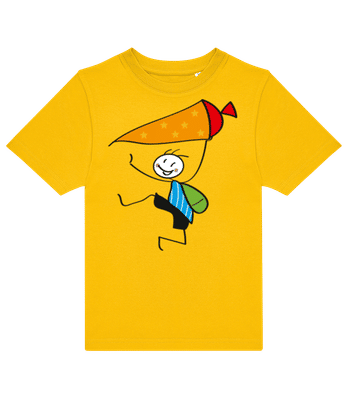 Child With Cornet Filled With Sweets - Kids B&C T-Shirt - Yellow - Front