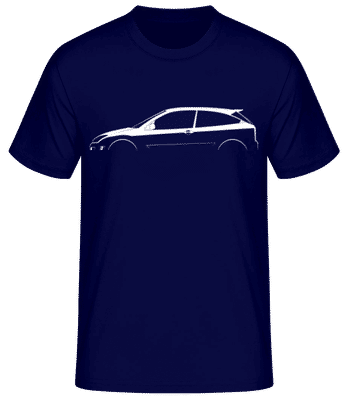 'Ford Focus RS Mk I' Silhouette - Pánske basic tričko - Namornícka modrá - Predné