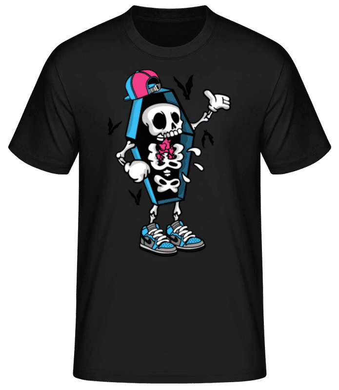 Preview: Coffin Skull - Men's Basic T-Shirt - Black - Front