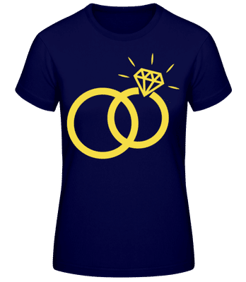 Wedding Rings - Women's Basic T-Shirt - Navy - Front