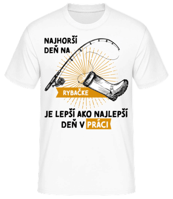 Najhorší Deň Na Rybačke - Pánske basic tričko - Biela - Predné