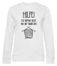 Hilfe Ich Komme Nicht Von Der Nadel Los - Frauen Standard Pullover - Weiß - Vorne