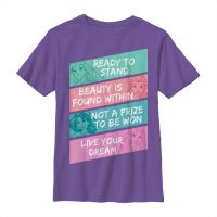 Disney Princezná - Skupina Motivational Princess - Detské Tričko - Lila - Predné