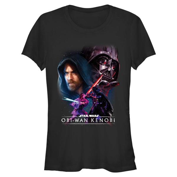 Preview: Star Wars - Obi-Wan Kenobi - Obi-Wan Kenobi & Darth Vader Big Face Off - Women's T-Shirt - Black - Front