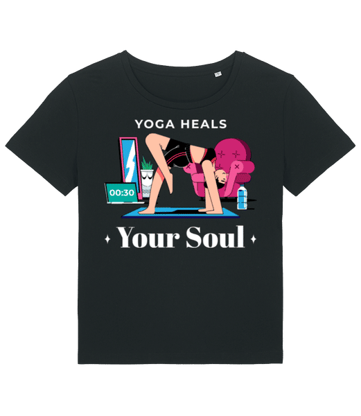 Aperçu: Yoga Heals Your Soul - T-shirt bio Femme Stanley Stella 2.0 - Noir - Devant