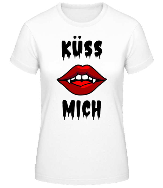 Vorschau: Kuess Mich - Frauen Basic T-Shirt - Weiß - Vorne
