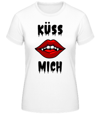 Kuess Mich - Frauen Basic T-Shirt - Weiß - Vorne