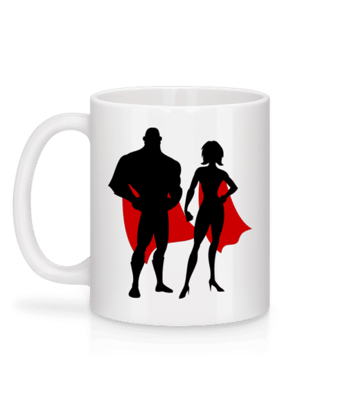Aperçu: Superheroes With Cape - Mug en céramique blanc - Blanc - Derrière