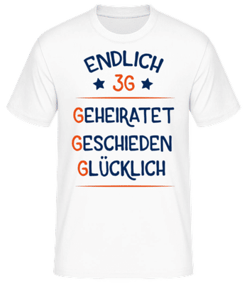 Endlich 3G Geheiratet Geschieden - Männer Basic T-Shirt - Weiß - Vorne