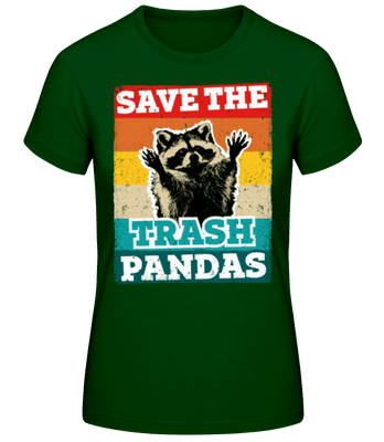 Save The Trash Pandas - T-shirt standard Femme - Vert bouteille - Devant