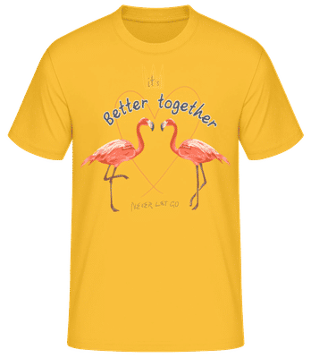 Better Together Flamingos - Men's Basic T-Shirt - Golden yellow - Front