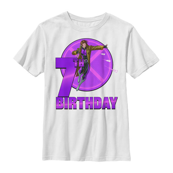 Aperçu: Marvel - X-Men - Gambit 7th Birthday - Birthday - Enfant T-shirt - Blanc - Devant