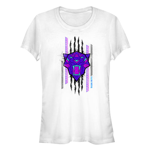 Aperçu: Marvel - Panthère noire Wakanda pour toujours - Logo Panther Scratch - Femme T-shirt - Blanc - Devant