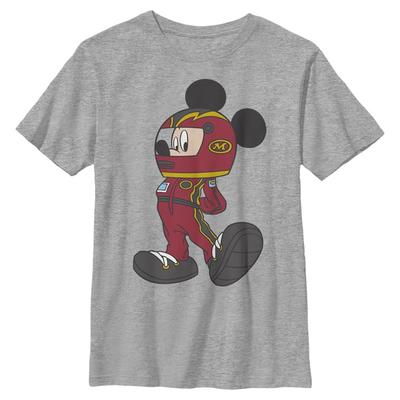 Disney - Mickey Mouse - Mickey Mouse Mickey Racecar Driver - Dětské Tričko - Melírově šedá - Napřed