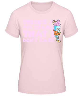 I Don't Care - Dámske basic tričko - Ružová - Predné