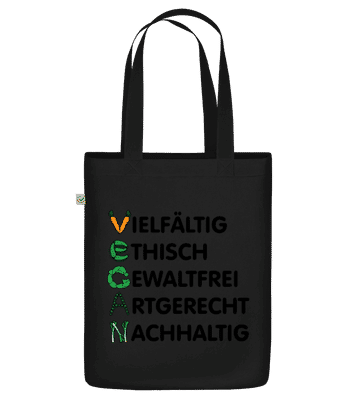 VEGAN - Bio Tasche - Schwarz - Vorne