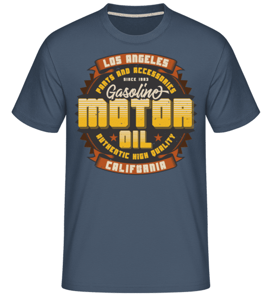 Aperçu: Motor Oil -  T-Shirt Shirtinator homme - Bleu denim - Devant