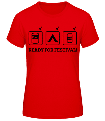 Ready For Festival - Women's Basic T-Shirt - Red - Front