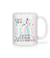 Je Suis La Reine Des Licornes · Mug en céramique blanc
