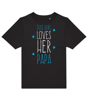 This Girl Loves Her Papa - Detské tričko B&C - Čierna - Predné