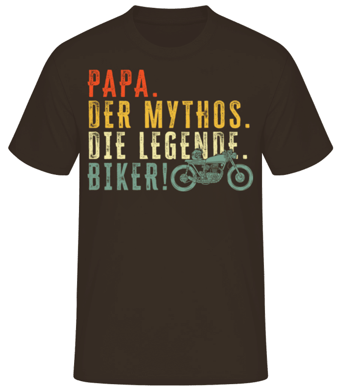 Vorschau: Papa Legende Biker - Männer Basic T-Shirt - Braun - Vorne