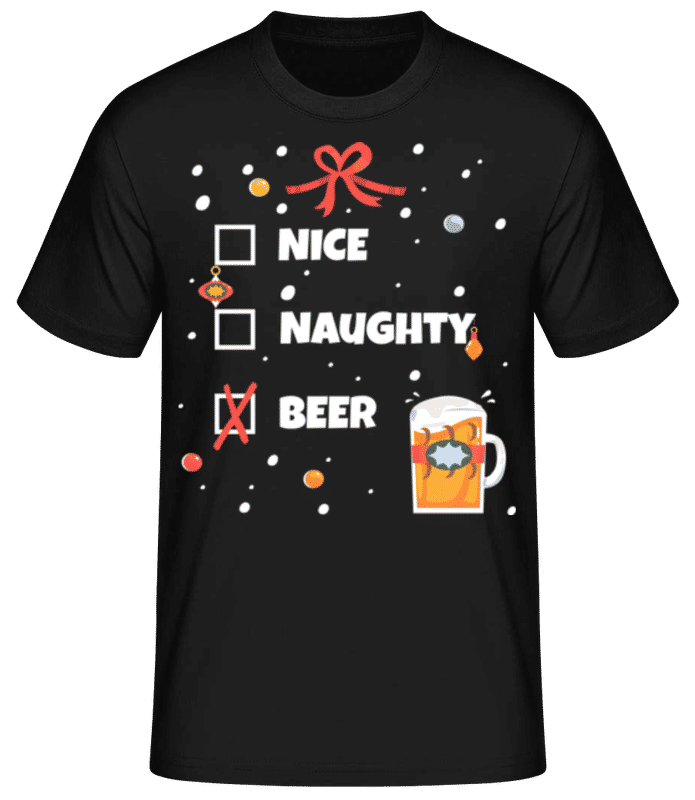 Vorschau: Nice Naughty Beer - Männer Basic T-Shirt - Schwarz - Vorne