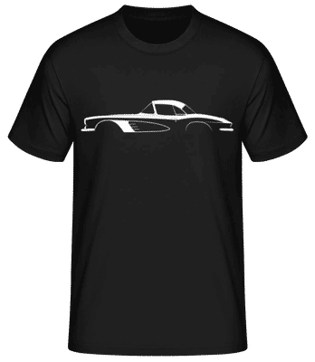 'Chevrolet Corvette C1 1961' Silhouette - Men's Basic T-Shirt - Black - Front