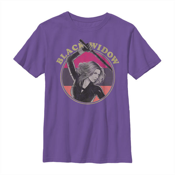 Aperçu: Marvel - Black Widow - Black Widow Retro - Enfant T-shirt - Pourpre - Devant