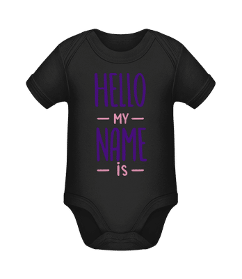Hello My Name Is - Body manches courtes bio - Noir - Devant