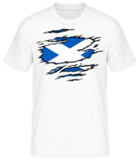 Zerrissene Flagge Schottland - Männer Basic T-Shirt - Weiß - Vorne