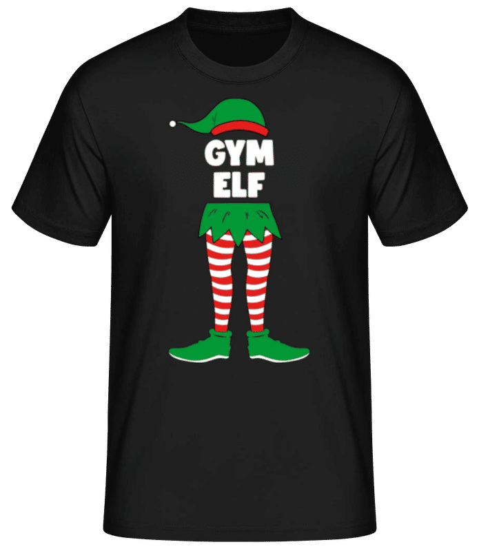 Vorschau: Gym Elf - Männer Basic T-Shirt - Schwarz - Vorne