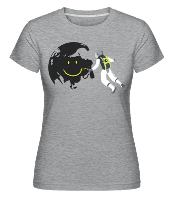 Lune Souriante -  T-shirt Shirtinator femme - Gris chiné - Devant