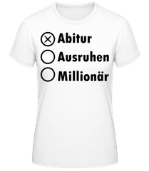 Abitur Ausruhen Millionär · Frauen Basic T-Shirt